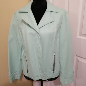 Mint Green Pleather Jacket Petite Large